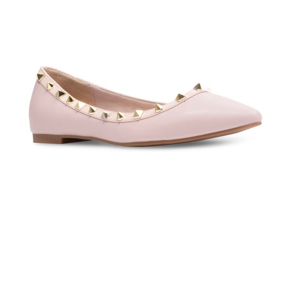 Sz7.5 Blush pink studded flats - Picture 1 of 4